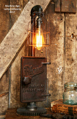 Steampunk Industrial Lamp, Steam, Iron Stove Door  #417 - SOLD