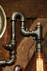 Steampunk Industrial Steam Gauge Lamp, #662