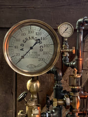 Steampunk Industrial / Steam Gauge Lamp / New York / Oiler / Lamp #3117