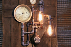 Steampunk Industrial / Steam Gauge Lamp  / Gear  /  Lamp #3872