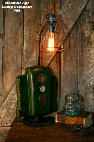 Steampunk Lamp, By Machine Age Lamps, John Deere Tractor Dash Farm - #95 - SOLD