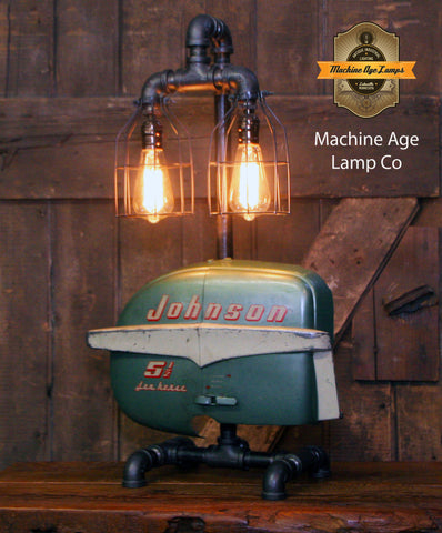 Steampunk Industrial / Boat Motor / Johnson / Nautical / Marine / Cabin /  Lamp #3555 sold