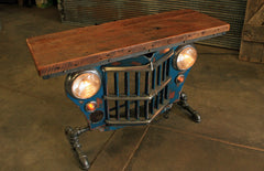 Industrial Antique Jeep CJ Military Willys Grille Table, Console, Table #2070 sold