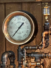 Steampunk Industrial / Steam Gauge Lamp / Gear / Oiler / Lamp #3321