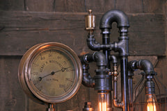 Steampunk Industrial / Steam Gauge Lamp / New York / Oiler / Lamp #2870