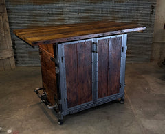 Steampunk Industrial / Bar / Barnwood /  42" Tall / Steam Gauge / Kegerator/ Pub Table / #3616