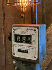 Steampunk Industrial / Steam Gauge Lamp / Tokheim Gas Pump Meter / Automotive Service Station / Lamp #3051