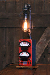 Steampunk Industrial / Antique Sun Meter / Automotive Car Garage / Lamp #3730