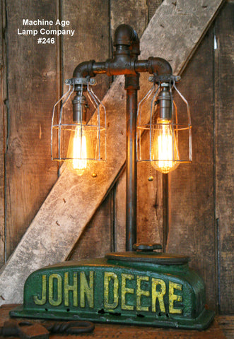 Steampunk Industrial  Lamp, Antique John Deere Farm Tractor B - #246 SOLD