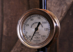Steampunk Industrial Lamp / Antique Steam Gauge / Railroad / Dayton Dowd / Gear / Lamp #3636