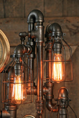 Steampunk Industrial Lamp / Antique Brass Oiler and Steam Gauge / #1298 - sold