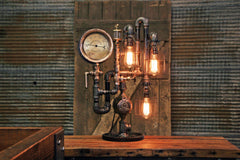 Steampunk Industrial / Steam Gauge Lamp  / Gear  /  Lamp #3603