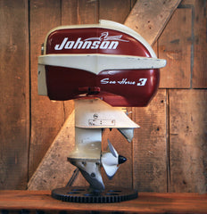 Steampunk Industrial / Antique Johnson Boat Motor / Nautical / Marine / Cabin / Lamp #2174