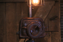 Steampunk Industrial / Antique Stove Furnace Door / Cannon Tappan Stove / Ohio   / Lamp #3907 sold