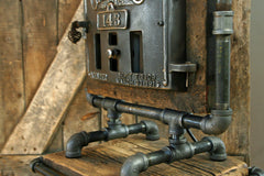 Steampunk Lamp, Iron Door and Barn Wood #201 - SOLD