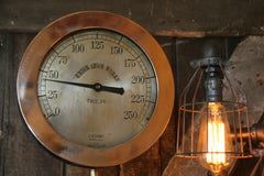 Steampunk Industrial Lamp, Steam Gauge  #287 - SOLD