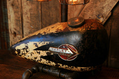 Steampunk Industrial Lamp, 1950's Antique Harley Davidson Motorcycle Gas Tank Light Lamp #1227 sold