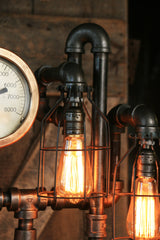 Steampunk Industrial Lamp, Steam Gauge,  #1077 sold
