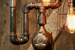 Steampunk Industrial Steam Gauge Lamp, #620 - SOLD