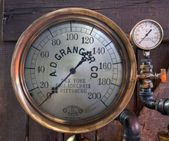 Steampunk Industrial / Steam Gauge Lamp / New York / Oiler / Lamp #3117
