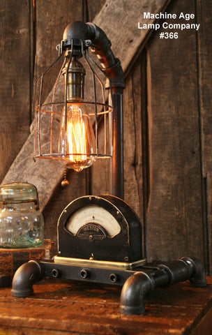 Steampunk Industrial Lamp, Weston Power Meter #366 - SOLD