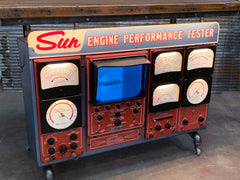 Steampunk Industrial / Antique Sun Engine Analyzer / Automotive / Barn wood Pub Table Bar / #3210 sold