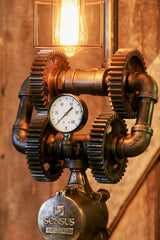 Steampunk Industrial Vintage Farm Gear Lamp, Light , #665