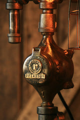 Steampunk Industrial Lamp, Altitude Steam Gauge and Gear #1071 - SOLD