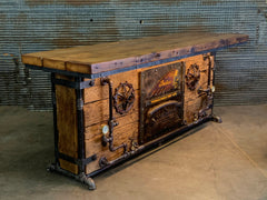 Steampunk Industrial / Bar / Barnwood  / Hostess Stand / Large 8' Table / Pub / #3100