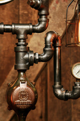 Steampunk Industrial Steam Gauge Lamp, #662