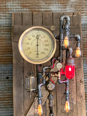 Steampunk Industrial / Fire Hydrant / Floor Lamp / Steam Gauge / Lamp #3188