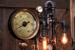 Steampunk Industrial / Steam Gauge Lamp / The Casey Hedges Co / Oiler / Lamp #3558