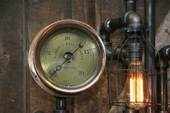 Steampunk Industrial / Steam Gauge / National Regulator Company / Chicago / Lamp #1856 sold
