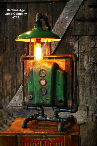 Steampunk Industrial Lamp, John Deere Dash Farm Tractor #243 MTO