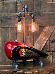Steampunk Industrial / 1938 Indian Scout Gas Tank Lamp / Motorcycle Lamp #4007