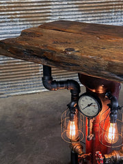 Steampunk Industrial / Table / Stand Vanity / McCormick Deering / Console #3879