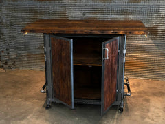 Steampunk Industrial / Bar / Barnwood /  42" Tall / Steam Gauge / Kegerator/ Pub Table / #3616