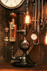 Steampunk Industrial Lamp / Steam Gauge / Antique Oiler / Gear / #1290 - SOLD