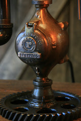 Steampunk Industrial Steam Gauge, Gear Desk Lamp, #598 sold