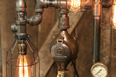Steampunk Industrial Steam Gauge lamp,  #617
