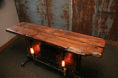 Steampunk Industrial Table / Console / Elyria Ohio / Sunbeam / Stove Door / #957 sold