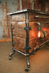 Steampunk Industrial Bar / Hostess Stand / Table / Pub /  Buffet / #1310