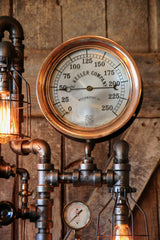 Steampunk Industrial Steam Gauge Lamp, American Oiler, #819 sold