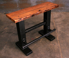Steampunk Industrial / Iron Structure / Barnwood / Bench / Stool / Bar Rail / Bench #3712