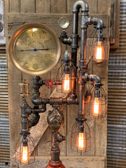 Steampunk Industrial / Fire Hydrant / Floor Lamp / Steam Gauge / Lamp #2572