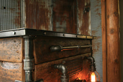 Steampunk Industrial Bar / Hostess Stand / Table / Pub /  Buffet / #1310