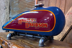 Steampunk Industrial / Antique 1929 Harley Davidson Motorcycle Gas Tank / Lamp #4005 sold