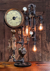 Steampunk Industrial / Steam Gauge Lamp / The Casey Hedges Co / Oiler / Lamp #3558