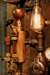 Steampunk Industrial Lamp / Steam Gauge / Antique Oiler / Gear / #1290 - SOLD