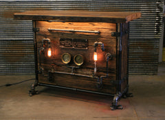 Steampunk Industrial / Bar / Railroad / Hostess Stand / Table / Pub / #1638